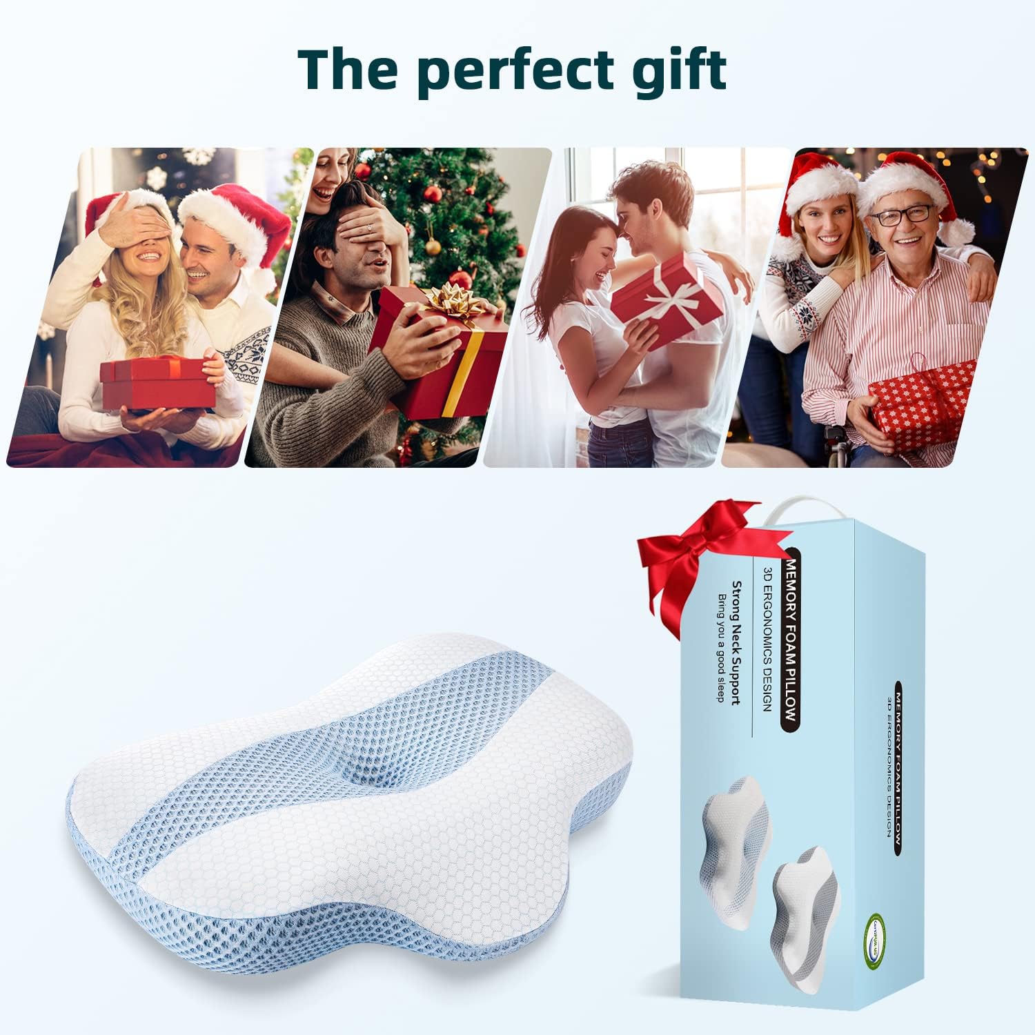 Cervical Memory Foam Pillow, Neck Support Pillow ​for Neck and Shoulder Pain Relief, Ergonomic Contour Neck Pillow for Sleeping, Back and Stomach Sleepers