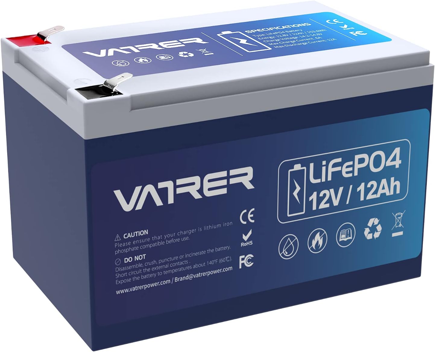 12V 200AH Lithium Iron LiFePO4 Deep Cycle Battery, Built-in 200A BMS, 2000+ Cycles Rechargeable Lithium Ion Battery, Perfect for RV/Camper, Solar, Marine, Overland/Van, and Off Grid Applications