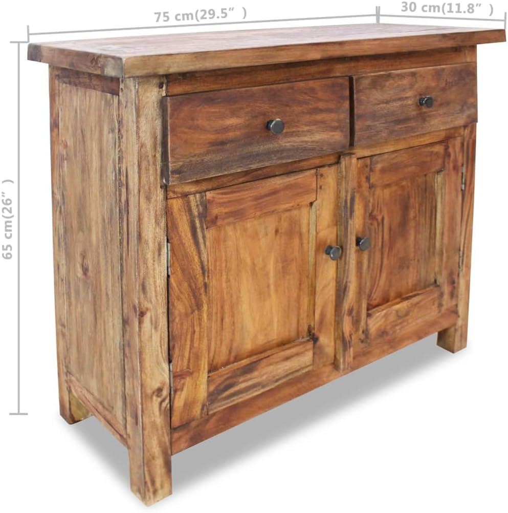 Kitchen Storage Cabinets Display Cabinet Storage Cabinet Sideboard Solid Reclaimed Wood 29.5"x11.8"x25.6" Suitable for Dining Room, Hallway, Living Room, Bedroom