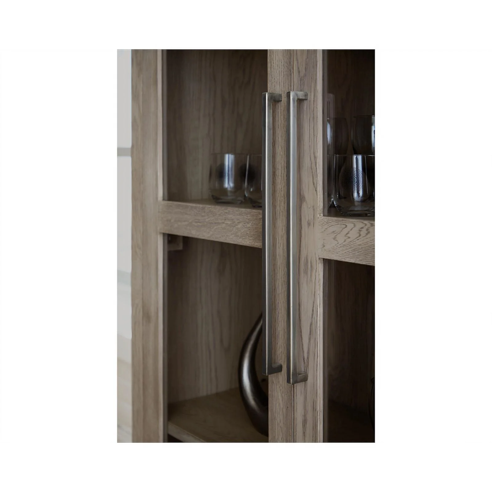 Ashley Furniture Dalenville 2-Door Wood Accent Cabinet in Antiqued Light Gray