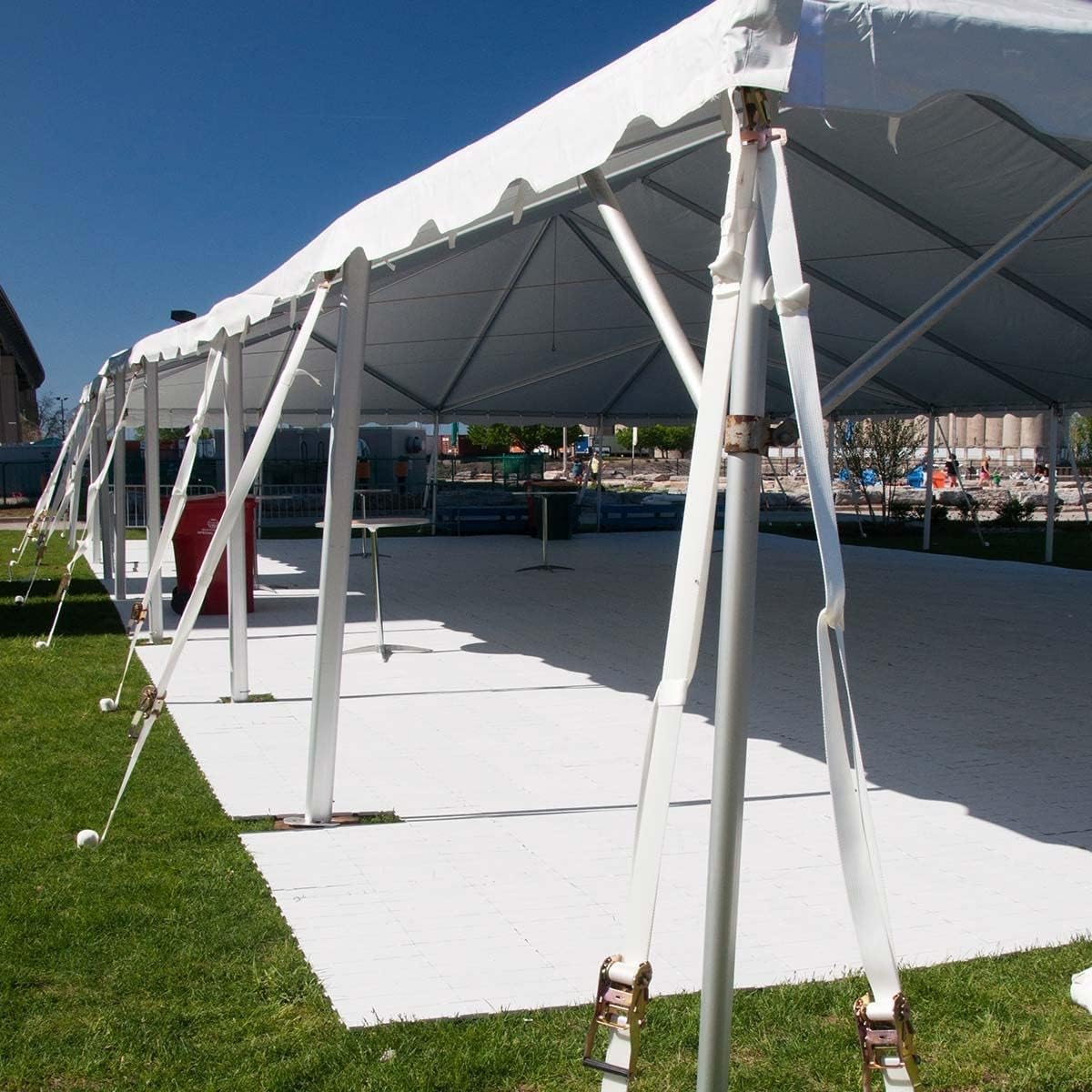 TentandTable 40' x 40' Twin Tube West Coast Frame Canopy Tent, White, Indoor/Outdoor, 133-320 Person, Parties & Vendor Events, Heavy Duty, Waterproof Vinyl Canopy Tents for Commercial, Residential Use