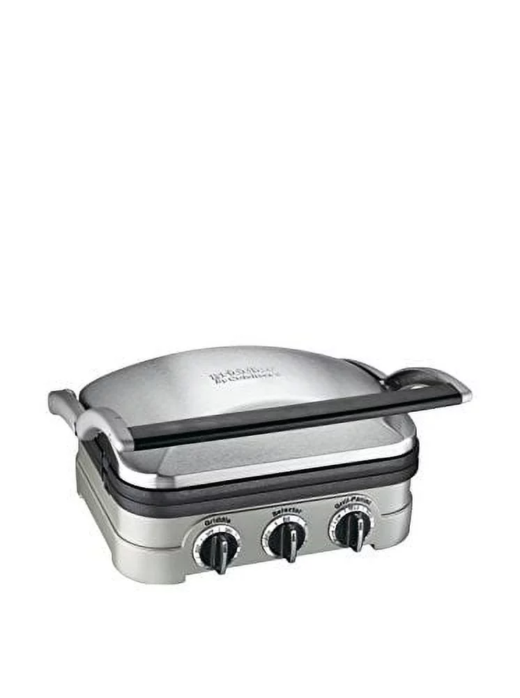 Cuisinart GR-4NP1 5-in-1 Griddler, 13.5"(L) x 11.5"(W) x 7.12"(H), Silver With Silver/Black Dials