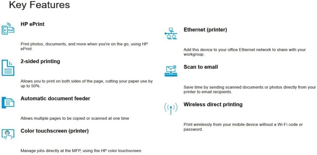 HP OfficeJet Pro 8715 All-in-One All-in-One Touch Screen Bluetooth Wireless Scanner Copier Manufacturer's Warranty Networkable Fax Duplex Black Printer