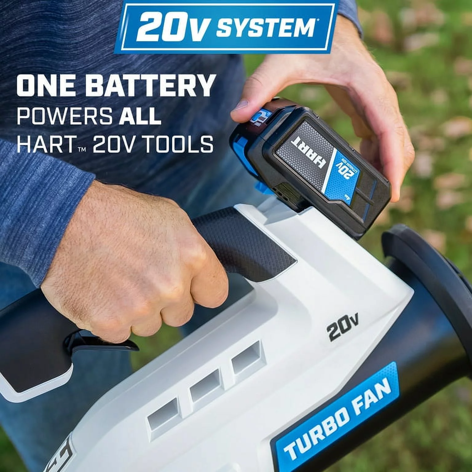 Restored Premium HART 20-Volt Turbo Fan Blower (1) 4.0Ah Lithium-Ion Battery (Refurbished)