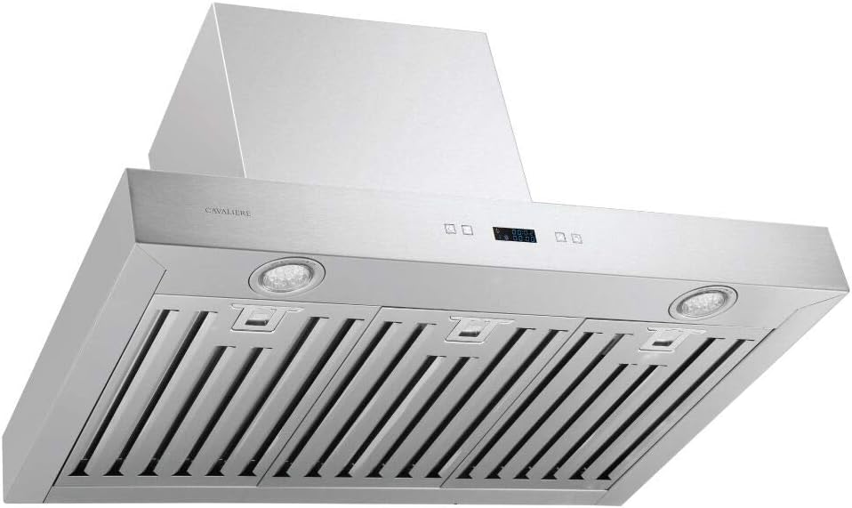 CAVALIERE 30 Inch Range Hood Wall Mounted Stainless Steel Kitchen Vent 900 CFM