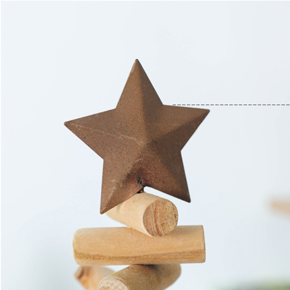 Creative Wooden Christmas Tree Ornament European Style Decorative Xmas Tree for Home Living Room Bedroom Office Decor Size L