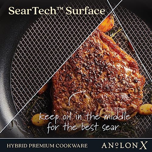Anolon Anolon X Hybrid Nonstick Nonstick Cookware Induction Pots and Pans Set, 12 Piece - Charcoal Gray