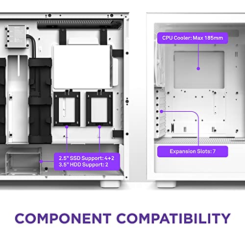 NZXT H7 Elite - CM-H71EB-02 - ATX Mid Tower PC Gaming Case - Front I/O USB Type-C Port - Quick-Release Tempered Glass Side Panel - Black (2023)