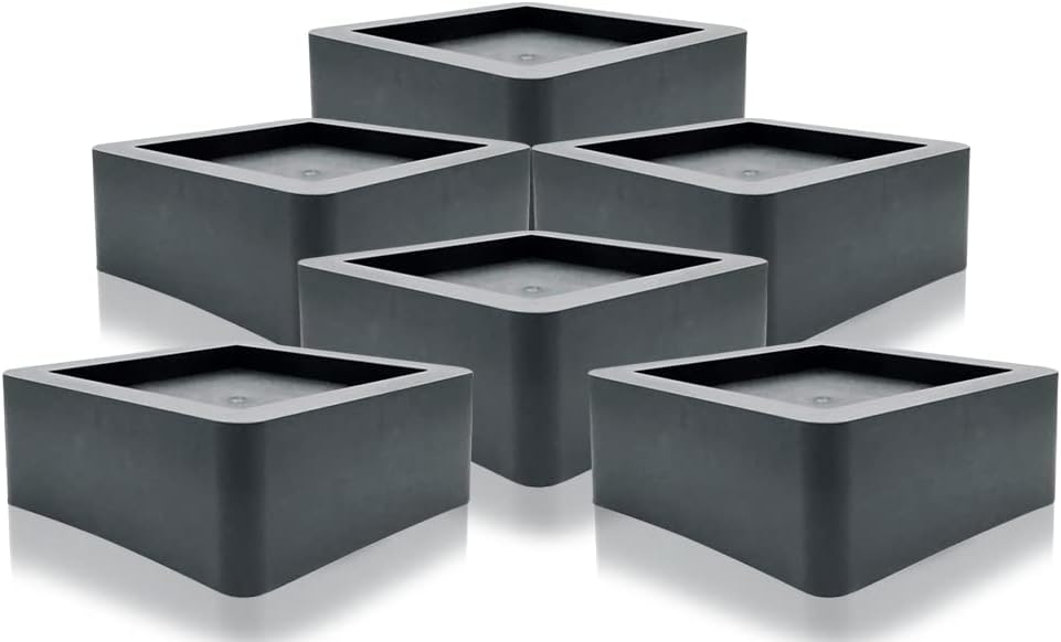 DuraCasa 3 Inch Bed Risers - Fits Huge 5.5 Inch Bed or Furniture Post, Creates an Additional 3 Inches of Height or Storage! Heavy-Duty Table, Chair, Desk or Sofa Riser (4, 3 Inch Black)
