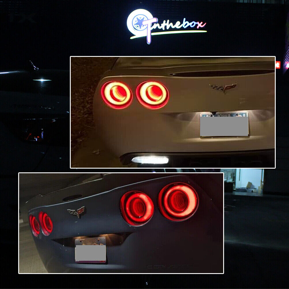 GTINTHEBOX For 2005-2013 Chevrolet Corvette C6 LED Red Halo Ring Rear Brake Tail Lights 4PC
