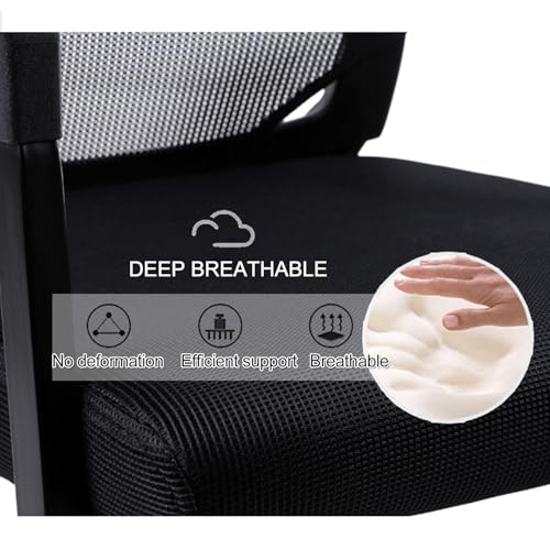 Office Chair, Quality Guest Chair with Integrated Welded sled Base, Mesh Office Chair Without Wheels with armrests, Waiting Room Reception Chair for Home and Conference(Red)