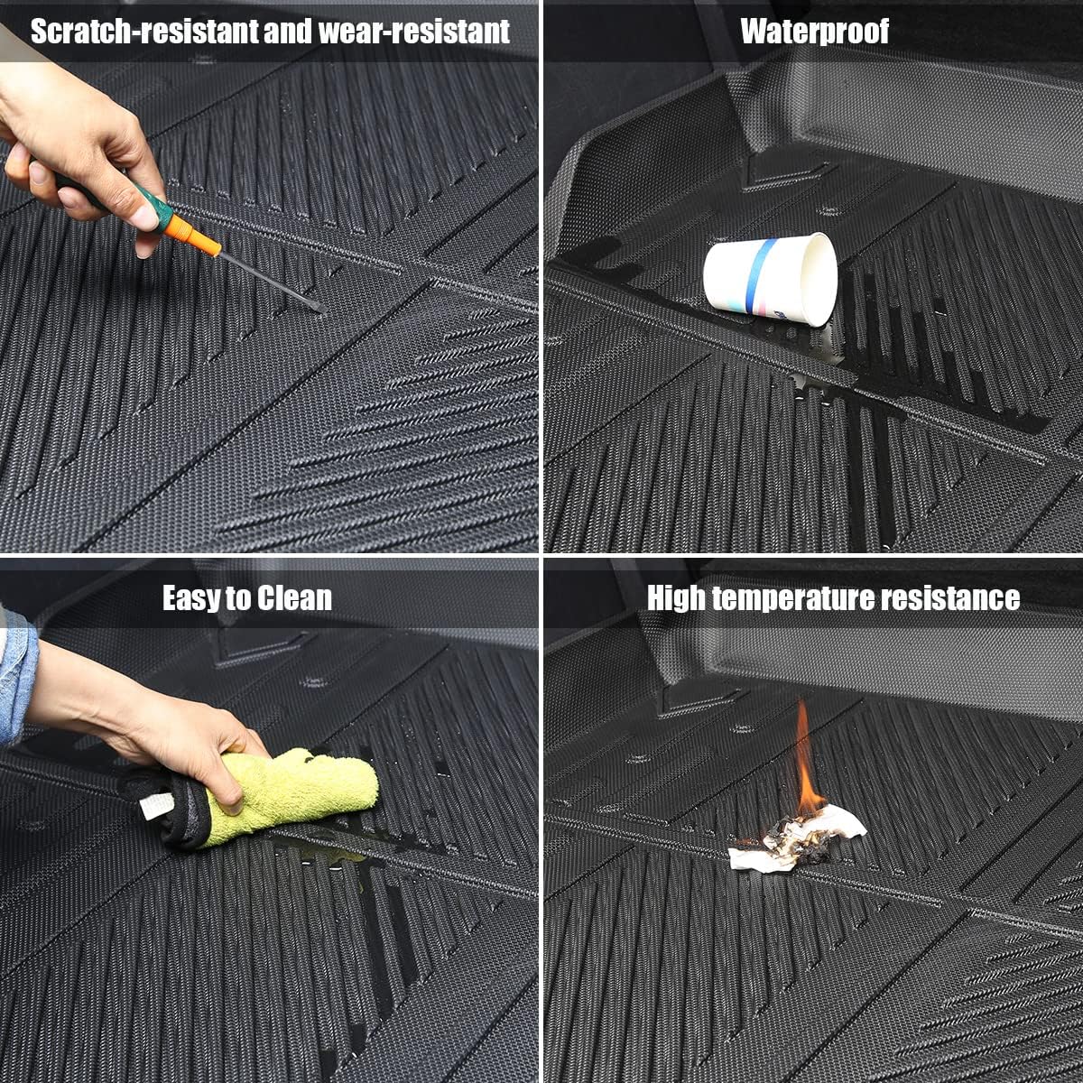 Cargo Liner Floor Mat for Ford Bronco Accessories 2021 2022 All Weather Cargo Tray Liner Waterproof Rear Cargo Mat for 2021 2022 Ford Bronco Accessories 4-Doors TPE Trunk Liner