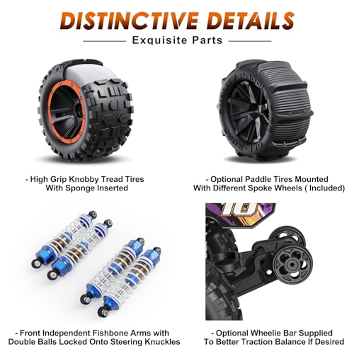 HAIBOXING 16890SA 1/16 Scale 4WD Brushless RC Truck Max 40 MPH Fast RC Cars, All Terrains RC Car with Independent ESC 4X4 Off-Road Semi-Truck for Boys and Adults, 3S Battery Applicable (not Included)