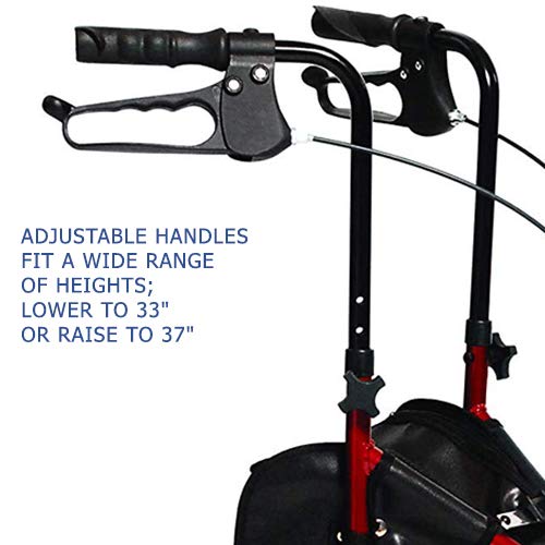 Lumex 3-Wheel Walker for Seniors, Foldable & Lightweight for Small & Tight Spaces