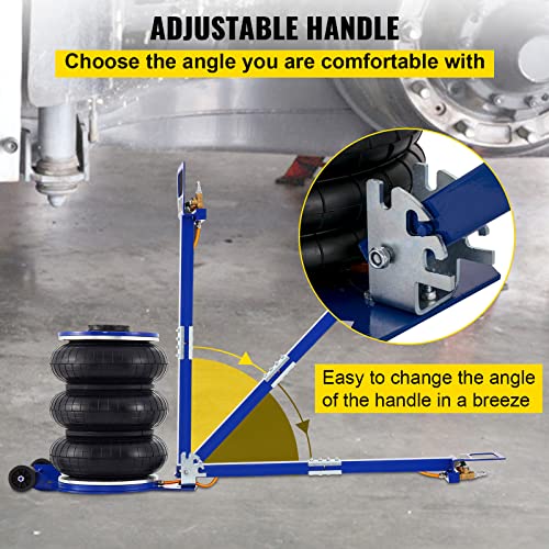 VEVOR Air Jack, 3 Ton/6600 lbs Triple Bag Air Jack, Air Bag Jack Lift Up to 15.75 Inch, 3-5S Fast Lifting Air Bag Jack for Cars with Adjustable Long Handle (Blue)