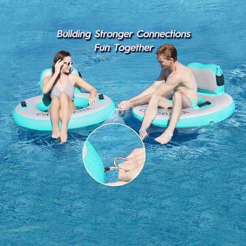 Round Floating Ring Inflatable Water Hammock Heavy Duty River Floats Lake Raft for Adults Tanning Pool Lounger Float Island Platform Pad Mat for Party