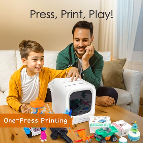3D Printer for Kids, Beginner 3D Printer with 8 PLA Filament Set, Huge Toy Library & Modify, Wi-Fi & App Control, Create STEM Toys, High Precision, W/ 15+ Mini 3D Design Module, X-Maker Joy