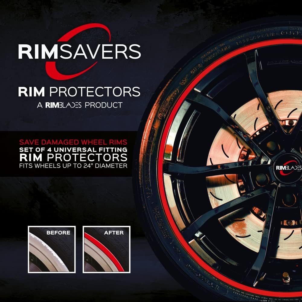 RimSavers RimBlades USA (Yellow) Wheel Rim Protectors Guard Alloy Wheel from Curb Rash – Set of 4 Rim Protectors Easy to Install
