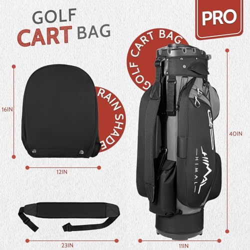 14-Way Golf Cart Bag Pro with Full Length Divider Top, Golf Bag for Men with Handles and Rain Cover