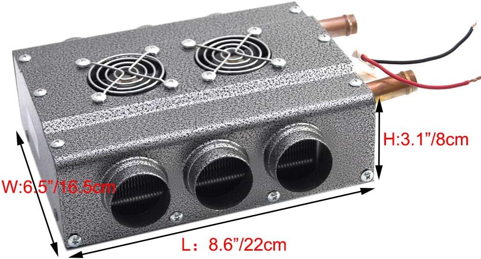 Evargc Universal 12V Vehicles Heater Auxiliary Heater Improvement For Tractor UTV Cab Vans Truck Compact Under Dash Low Profile Dual Sides 6 Vents With Speed Switch Easy Install 60Cfm Pack of 2