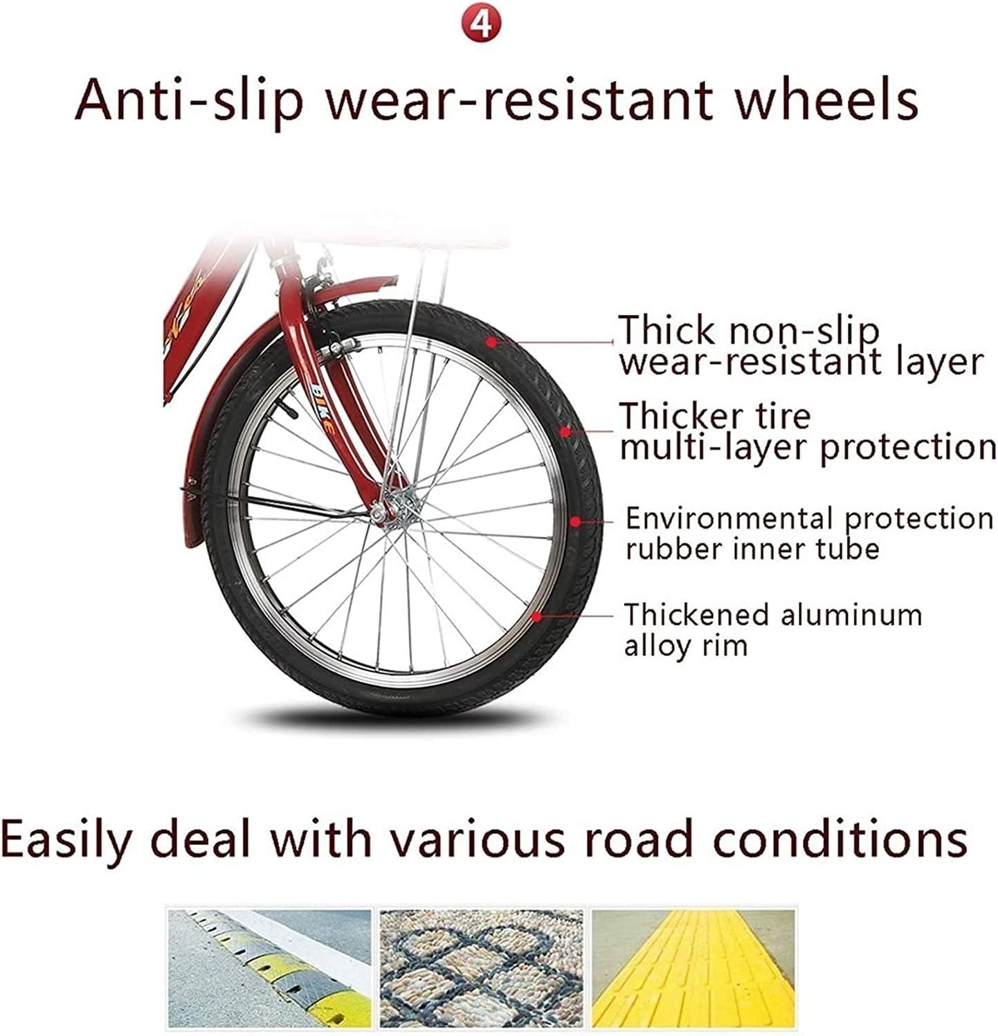 Adult Tricycle - 3 Wheel Bikes for Adults Shopping 20 Inch Adult Tricycles Seniors 3 Wheel Bikes Single Speed Trike with Large Size Basket for Recreation Shopping Exercise Men Women