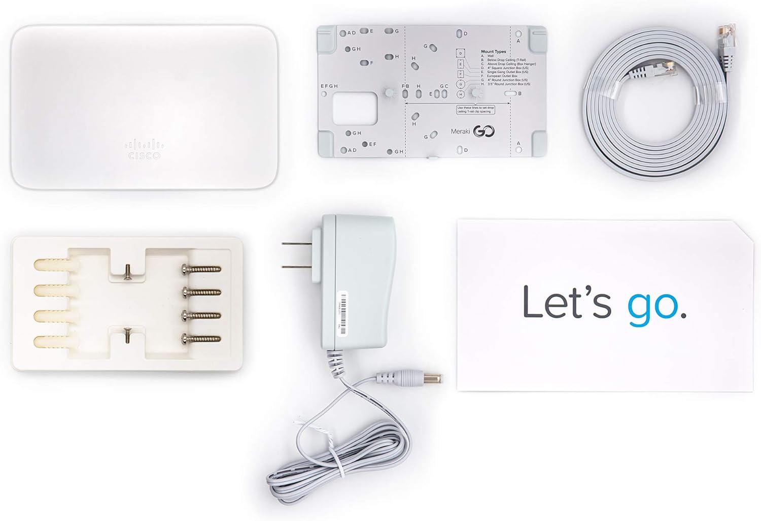 Meraki Go Indoor WiFi Access Point | Cloud Managed | Mesh | Cisco [GR10-HW-US]