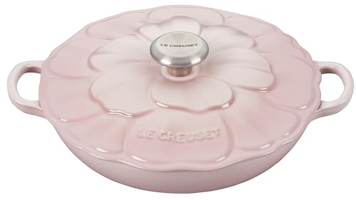 Le Creuset Signature Enameled Cast Iron Petal Braiser, 2.25qt., Coastal Blue