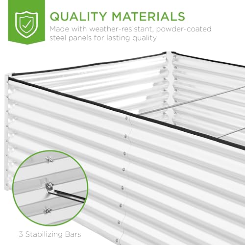 Best Choice Products 8x4x2ft Outdoor Metal Raised Garden Bed, Deep Root Planter Box for Vegetables, Flowers, Herbs, and Succulents w/ 478 Gallon Capacity - Gray