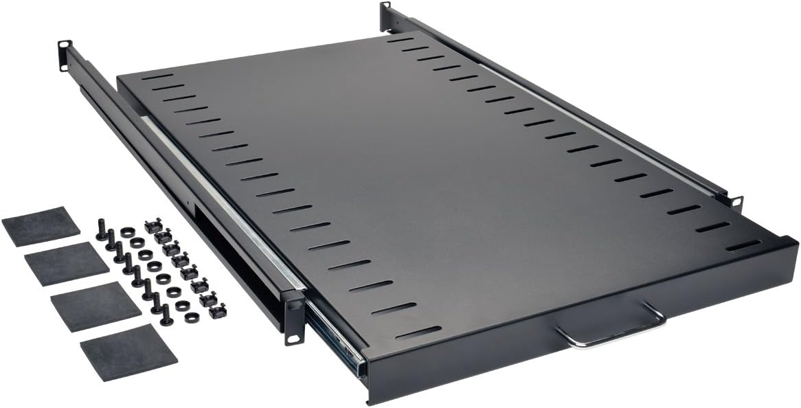 Tripp Lite SRSHELF4PSL Rack Enclosure Cabinet Standard Sliding Shelf 50lb Capacity , Black