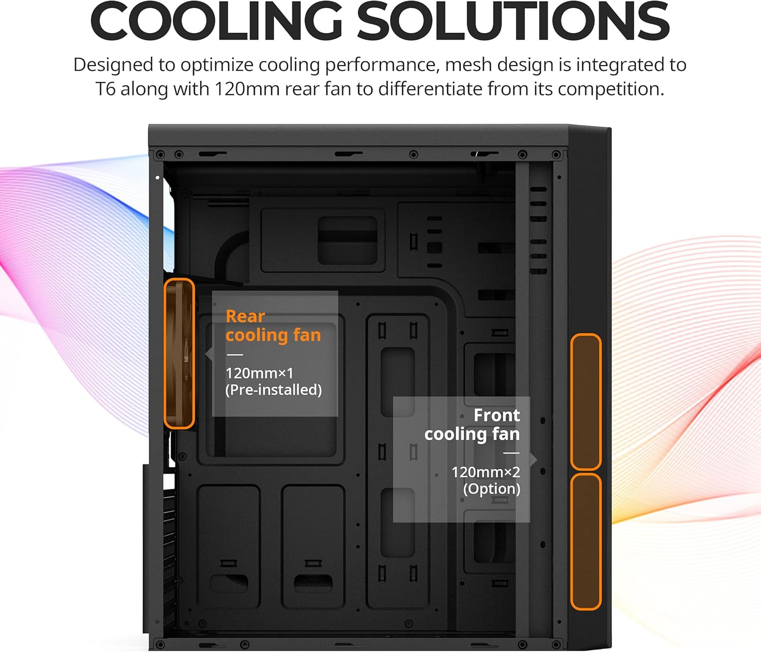 Zalman T6 ATX Mid Tower Computer PC Case, Pre-Installed 120mm Fan, 5.25 ODD, USB 3.0, Patterned Mesh Design, mATX ITX for Gaming Workstation, Black