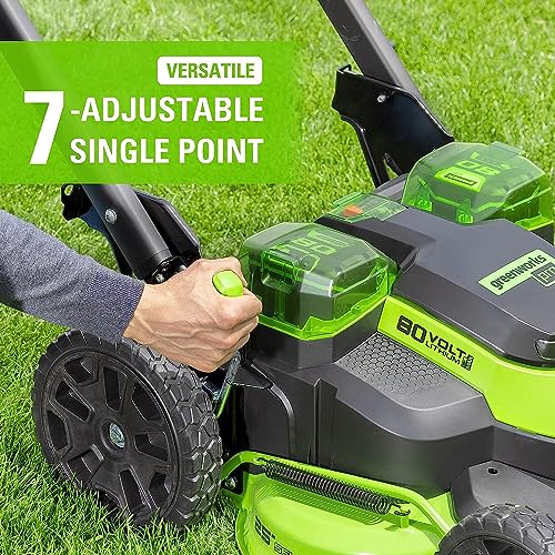 Greenworks 80V 25" Brushless Cordless ( Self-Propelled) Lawn Mower (75+ Compatible Tools), 5.0Ah Battery and Charger Included
