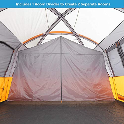 CORE Tent for Family Camping | 10 Person / 11 Person / 12 Person Large Multi Room Cabin Tents for Car Camping & Outdoor Adventures