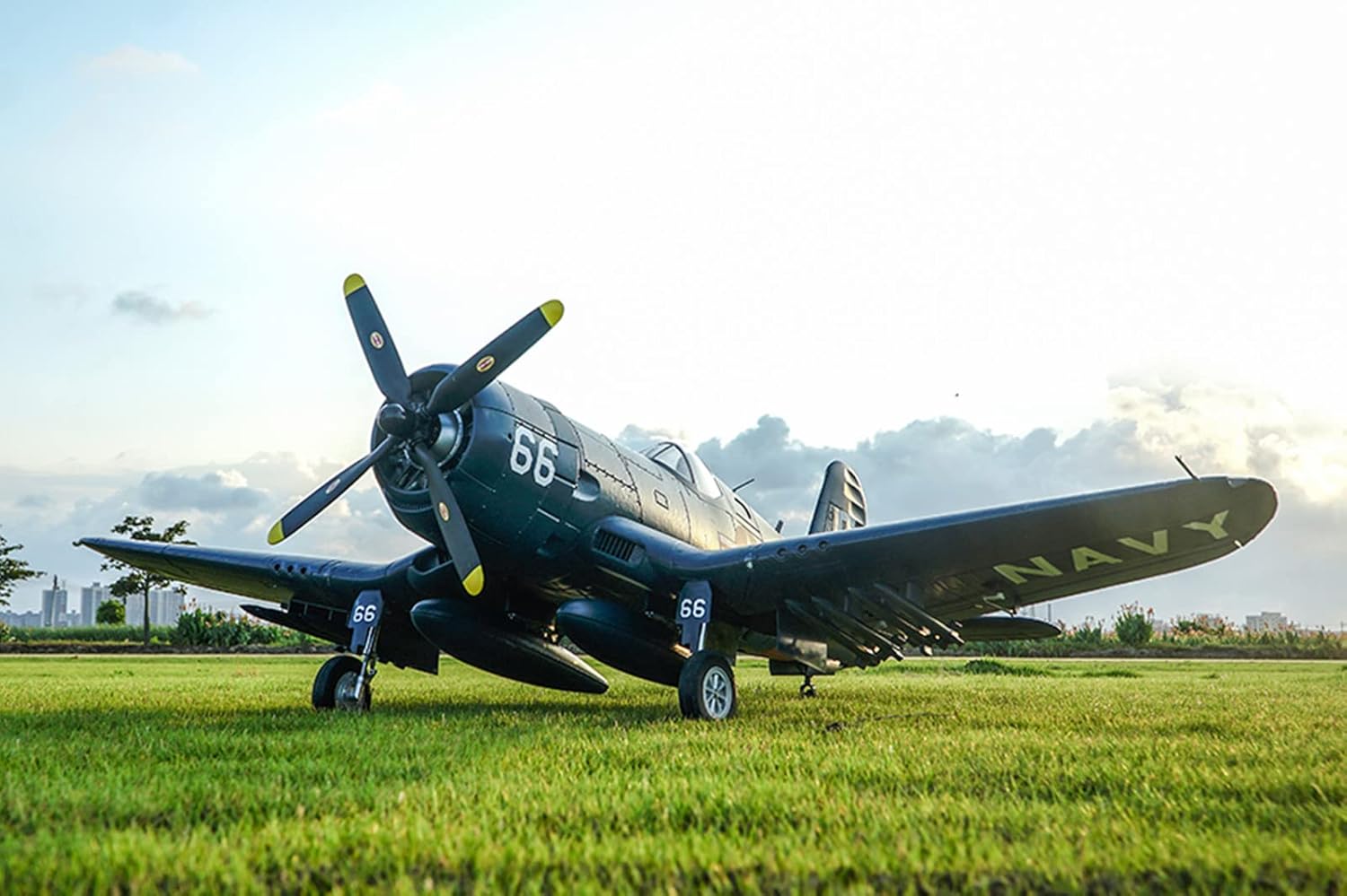 Fms Rc Plane 6 Channel Remote Control Airplane Racing Warbird 1700MM (66.9") Wingspan F4U Corsair V3 Without Reflex V2 Rc Planes for Adults PNP (No Radio, Battery, Charger)