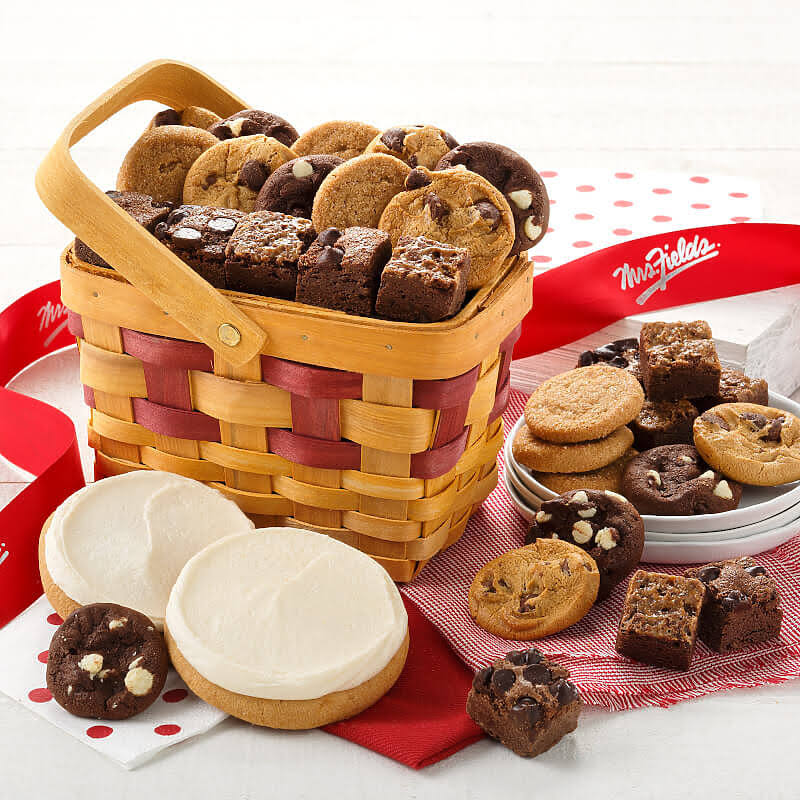 Sweet Sampler Basket | Mrs. Fields | 18 Bite-Sized Cookies, 12...