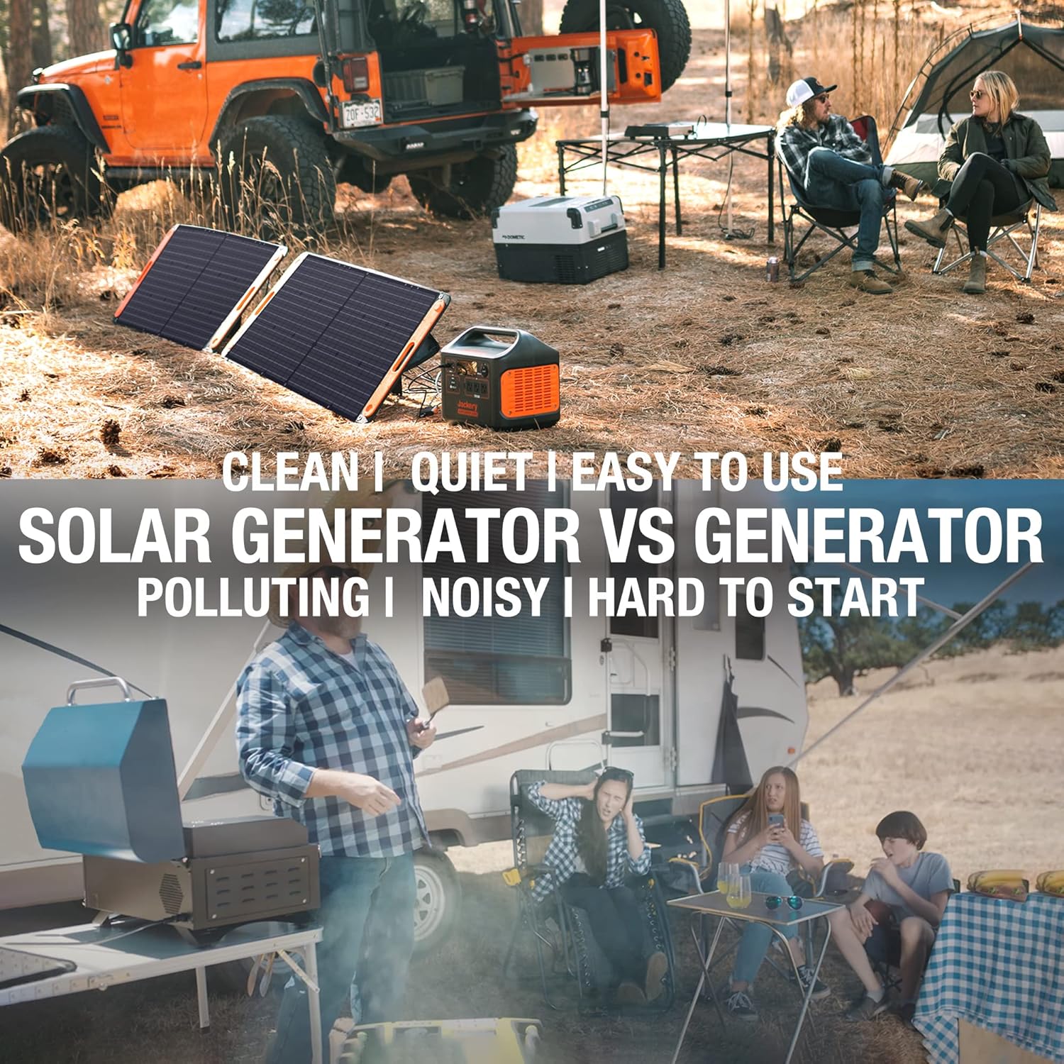 Jackery Solar Generator 1500, Explorer 1500 and 2 xSolarSaga 100X Solar Panel with 3x110V/1800W AC Outlets, Solar Mobile Lithium Battery Pack for Outdoor RV/Van Camping, Overlanding&hellip;