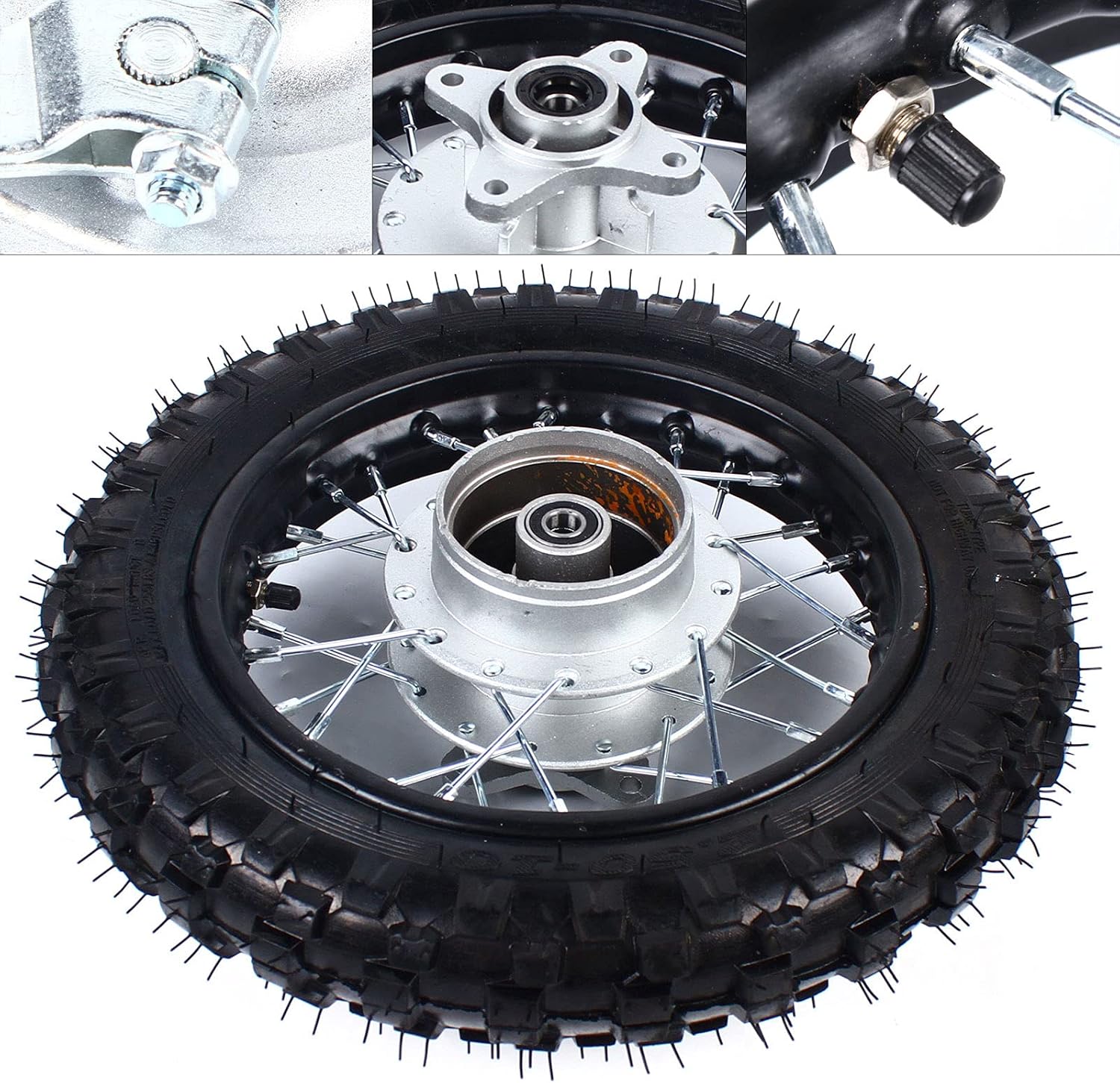 2.5-10" Rear Wheel Tire Assembly/10" Rim Diameter Rear Wheel Rim Tyre for 50cc 70cc 90cc 110cc Dirt Pit Bike CRF50 DRZ70 PW50 TTR50 (US Stock)