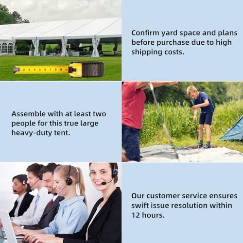 Party Tent 20x40' Event Tent for 100 People Heavy Duty Outdoor Weddings Tent, White