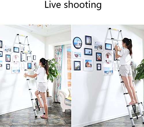 Ladders,Telesladder 2.3M Aluminum Telesladder Portable Loft Ladder Foldable Non-Slip Extendable for Outdoor Indoor Roof Work/19Ft/5.9M