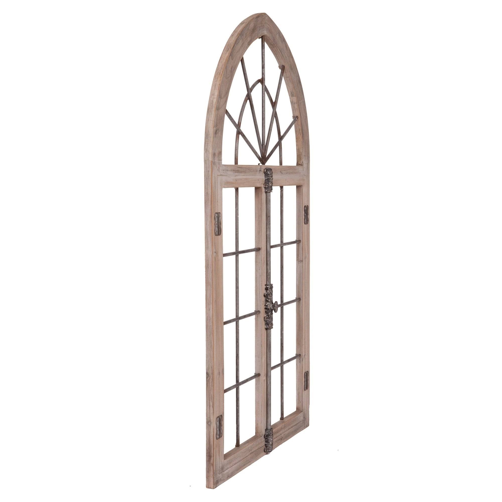 Patton Arched Cathedral Window Frame Wall Décor - Distressed Gray