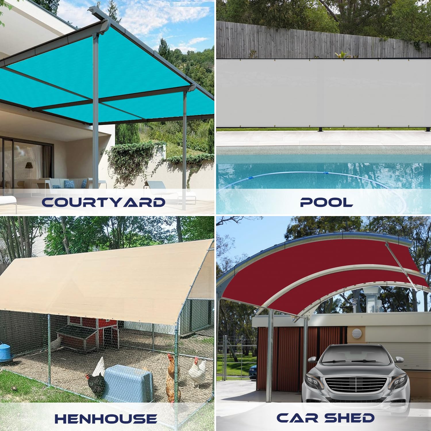 12' x 16' Waterproof Sun Shade Sail Straight Edge Outdoor Canopy Cover UV Block for Lawn Patio Backyard Garden Deck Pergola (Beige)