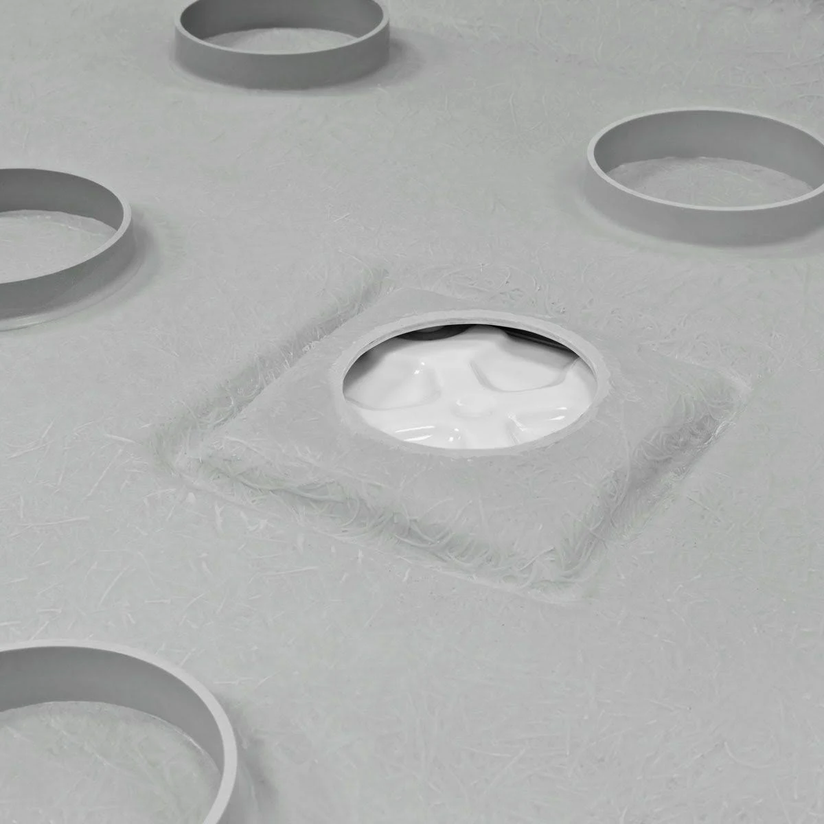 LessCare 60 x 34 Single/Double Threshold Shower Base Pan Center Drain, White