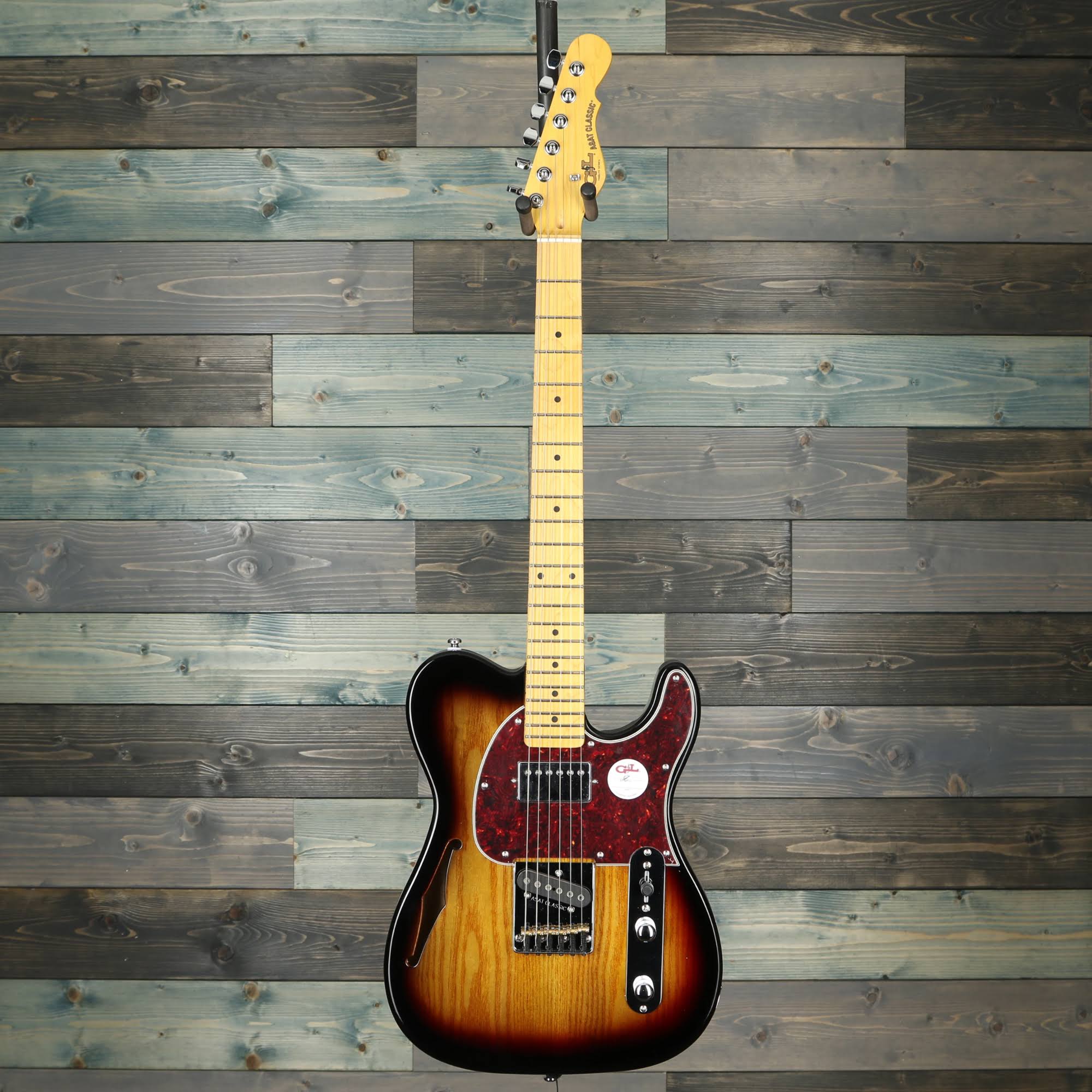 Gu0026L Tribute ASAT Classic Bluesboy Semi-Hollow - 3-Tone Sunburst