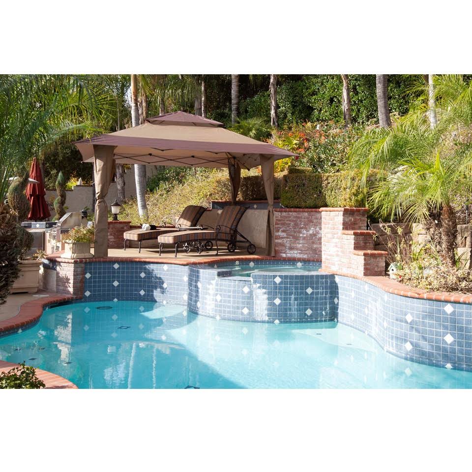 Z-Shade 13 x 13 Foot Instant Gazebo Canopy Tent Outdoor Patio Shelter Tan Brown