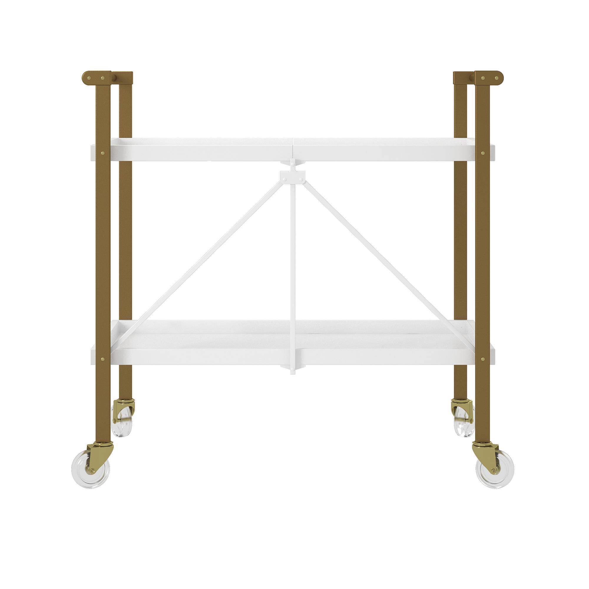 CosmoLiving by Cosmopolitan Trevia Folding Cart (Gold/White)