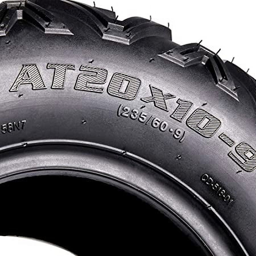 Set of 2 Sport Quad ATV Tires 20x10x9 20x10-9 20 10 9 Rear Off-Road Tire, 6PR, Speed Rating F, Racing UTV Tire