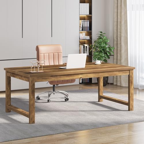 Tribesigns Modern Computer Desk, 63 x 31.5 inch Large Executive Office Desk Computer Table Study Writing Desk Workstation for Home Office, Spliced Desktop, White