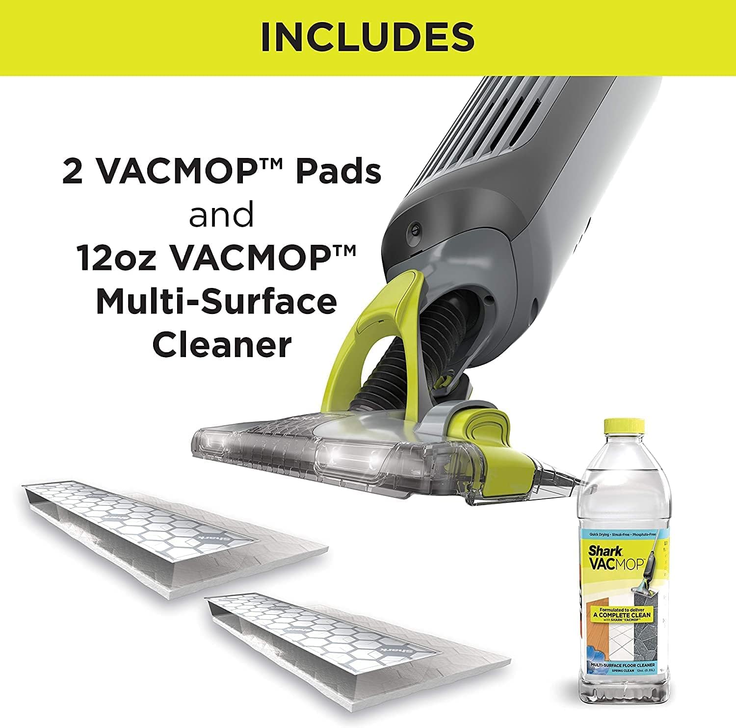 Shark VM252 VACMOP Pro Cordless Hard Floor Vacuum Mop with Disposable Pad, Charcoal Gray (VM252) (Renewed)