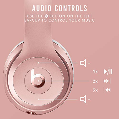 Beats Solo3 Wireless On-Ear Headphones - Apple W1 Headphone Chip, Class 1 Bluetooth, 40 Hours of Listening Time, Built-in Microphone - Red