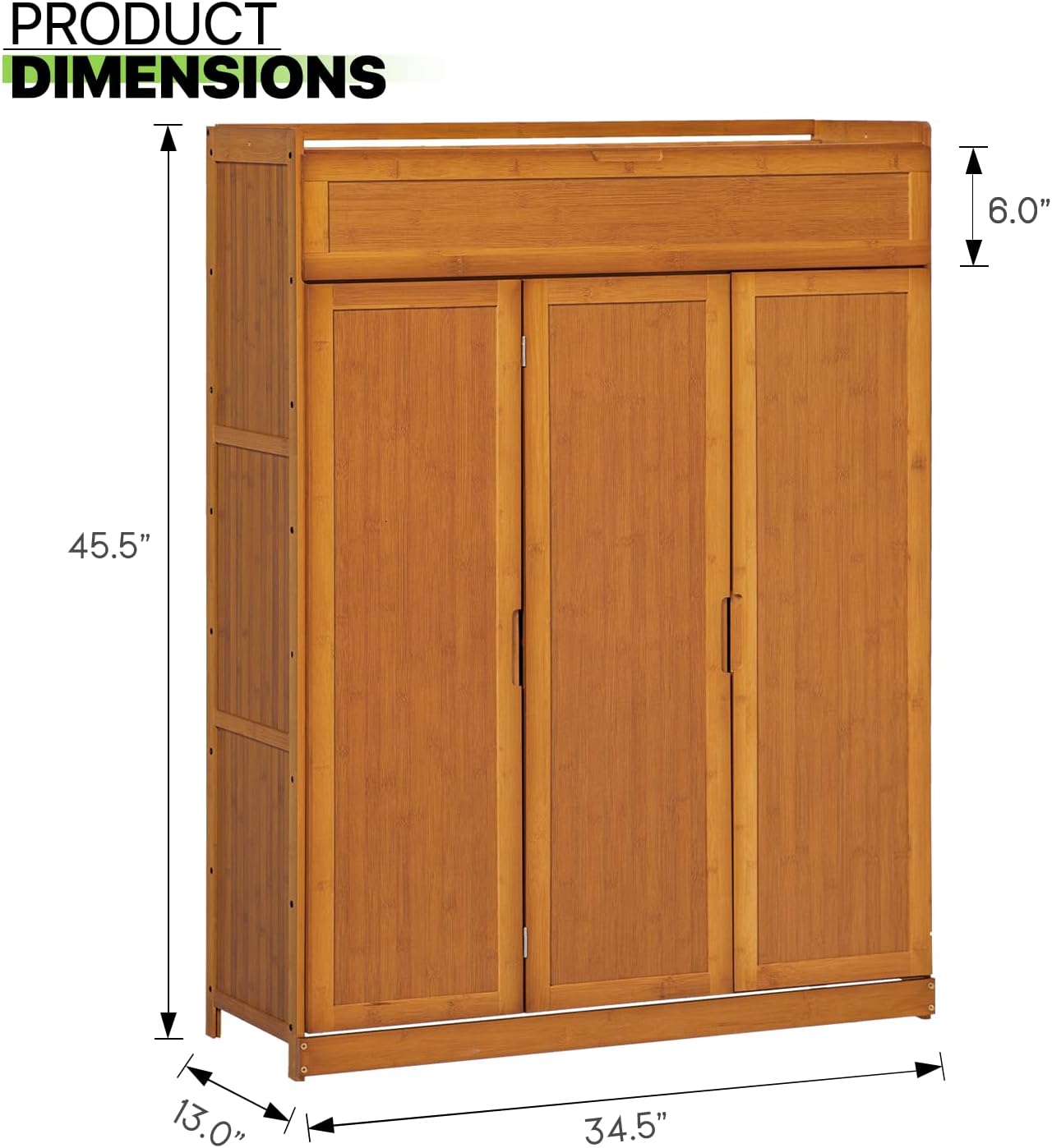Magshion Bamboo 7-Tier Shoe Organizer Cabinet with Folding Door Compartment for Heels Boots, Hallway Entryway, Freestanding Shoe Cabinet Organizer for Convenient Shoe Organization (Brown)