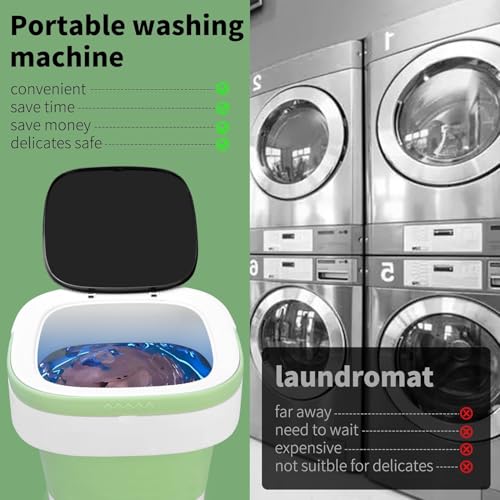 Portable Washing Machine, 15L Upgraded Mini Washer and Spin Dryer with Deep Cleaning of Underwear, Baby Clothes and Small Clothes, Foldable Small Washer for Apartments, Dorm,RV, Travel, Hotel, Laundry
